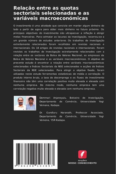 Produktbild: Rela&ccedil;&atilde;o entre as quotas sectoriais selecionadas e as vari&aacute;veis macroecon&oacute;micas
