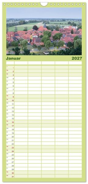 Produktbild: Familienplaner 2027 - Elbetal Nord - Radland Deutschland mit 5 Spalten (Wandkalender, 21 x 45 cm) CALVENDO