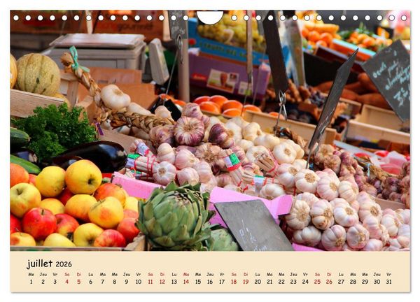 Produktbild: Aux march&eacute;s en France (Calendrier mural 2026 DIN A4 vertical), CALVENDO calendrier mensuel