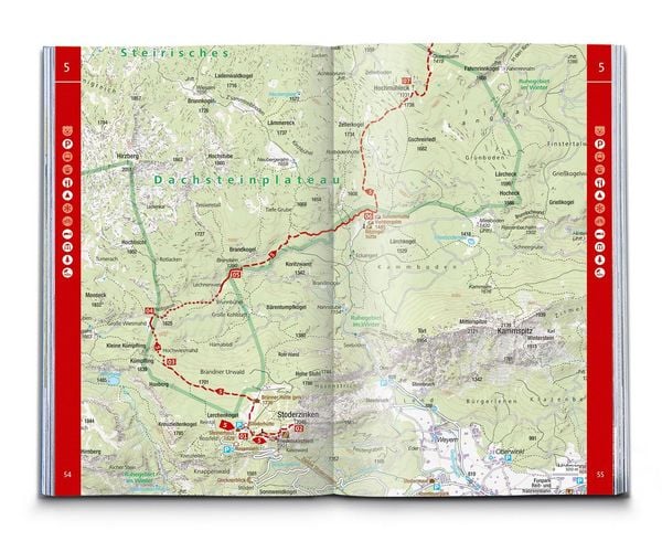 Produktbild: KOMPASS Wanderf&uuml;hrer Dachstein-Rundwanderweg, 8 Etappen mit Extra-Tourenkarte