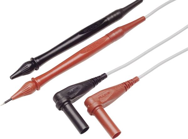 Fluke TL40 Sicherheits-Messleitungs-Set Prüfspitze Lamellenstecker 4mm Rot, Schwarz 1St.