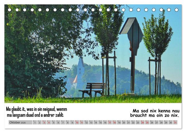 Produktbild: Schw&auml;bische Sprichw&ouml;rter 1 Wi ma hald so said! (Tischkalender 2026 DIN A5 quer), CALVENDO Monatskalender