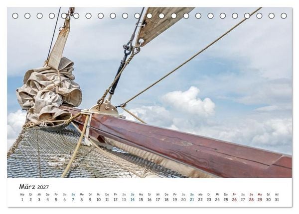 Produktbild: Mit Segel, Rah und Gaffel (Tischkalender 2027 DIN A5 quer), CALVENDO Monatskalender