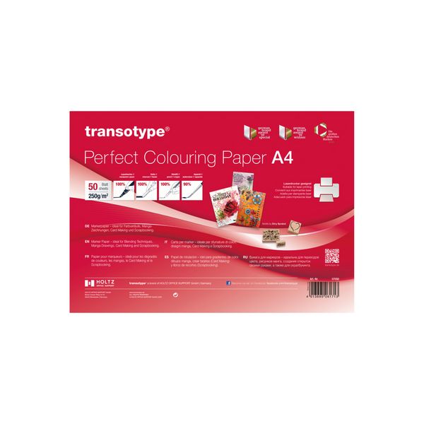 Produktbild: transotype Markerpapier Perfect Colouring Paper 250g/m&sup2; DIN A4 50 Blatt
