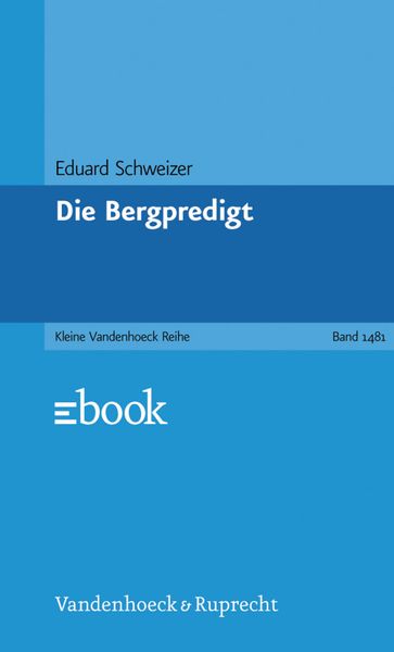 Produktbild: Schweizer, E: Bergpredigt