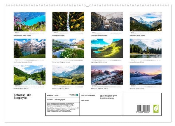 Produktbild: Schweiz - die Bergidylle (hochwertiger Premium Wandkalender 2027 DIN A2 quer), Kunstdruck in Hochglanz