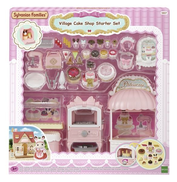 Produktbild: Sylvanian Families 5807 - Village Cake Shop Starter Set, Dorfkonditorei Set f&uuml;r Starter Haus, Spielset