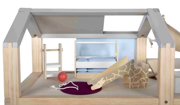 Produktbild: Puppenhaus Natur mit M&ouml;beln