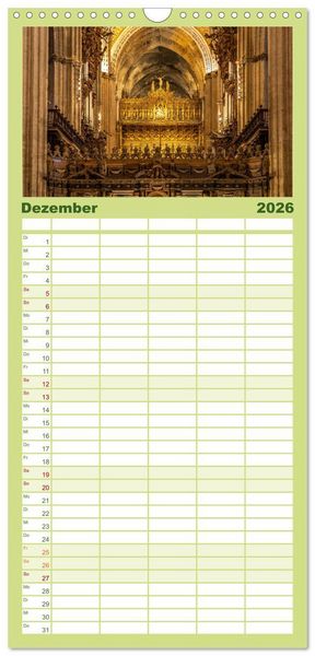 Produktbild: Familienplaner 2026 - Andalusien - Sevilla mit 5 Spalten (Wandkalender, 21 x 45 cm) CALVENDO