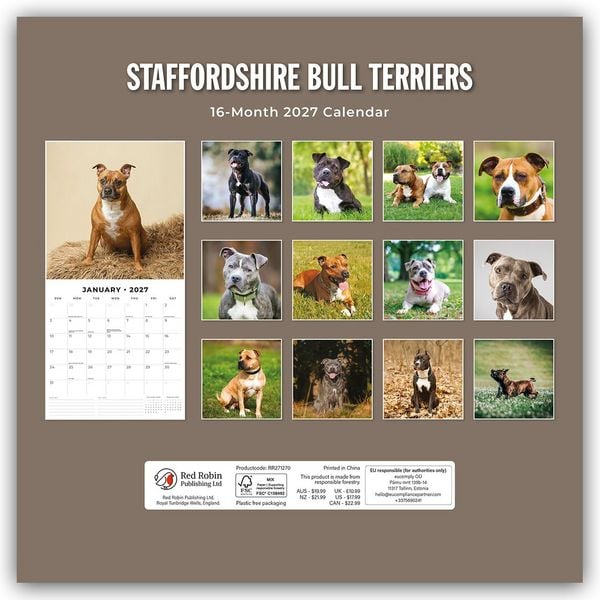 Produktbild: Staffordshire Bull Terriers &ndash; Staffordshire Bullterrier 2027 &ndash; 16-Monatskalender