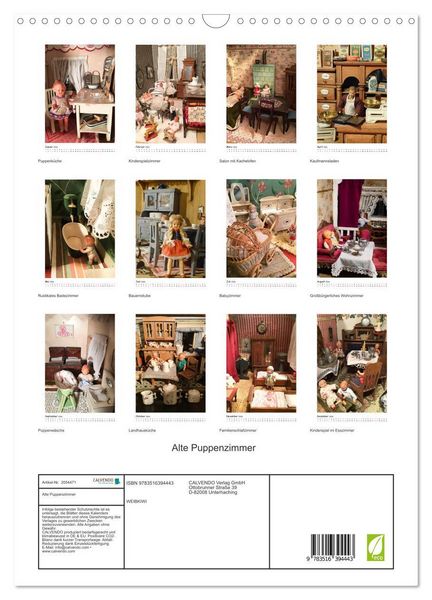 Produktbild: Alte Puppenzimmer (Wandkalender 2026 DIN A3 hoch), CALVENDO Monatskalender