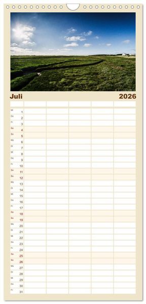 Produktbild: Familienplaner 2026 - Sankt Peter-Ording. Licht, Schatten und Natur mit 5 Spalten (Wandkalender, 21 x 45 cm) CALVENDO