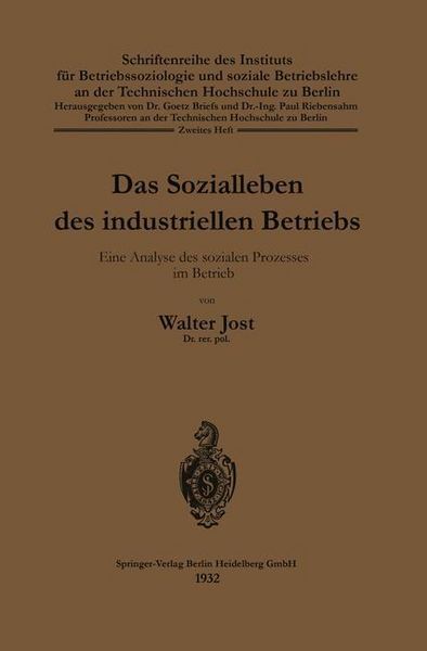 Produktbild: Das Sozialleben des industriellen Betriebs