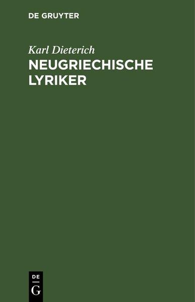 Produktbild: Neugriechische Lyriker