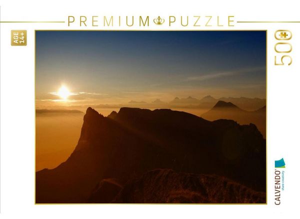CALVENDO Puzzle Stockhorn - Über Stock und Stein | 500 Teile Lege-Größe 48 × 36 cm Foto-Puzzle für Erwachsene