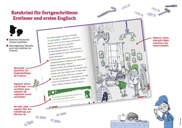 Produktbild: Duden Leseprofi &ndash; Sherlock Junior &hellip; seine spannendsten F&auml;lle, Erstes Englisch