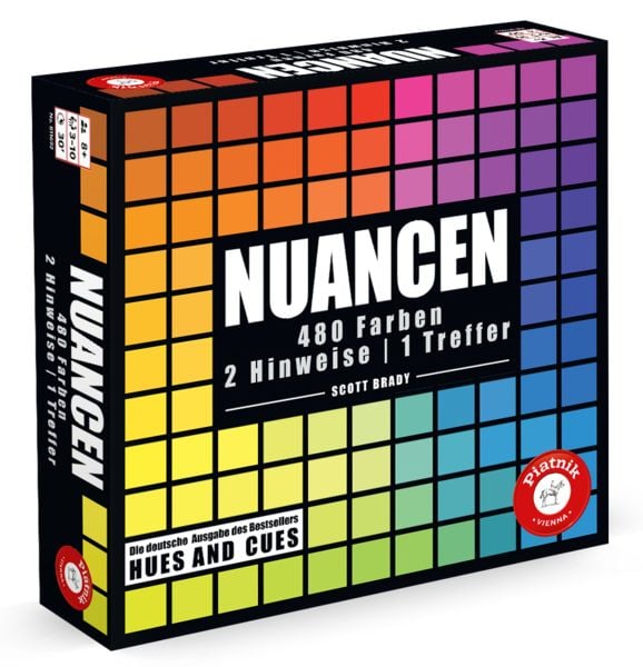 Nuancen. Hues & Cues - Familienspiel, Spieleranzahl: 3-10, Spieldauer (Min.): 30