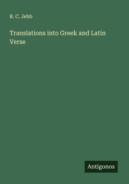 Produktbild: Translations into Greek and Latin Verse
