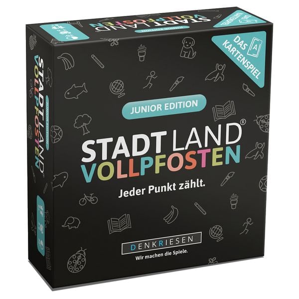 Denkriesen - Stadt Land Vollpfosten® - das Kartenspiel - Junior Edition 'jeder Punkt Zählt.'