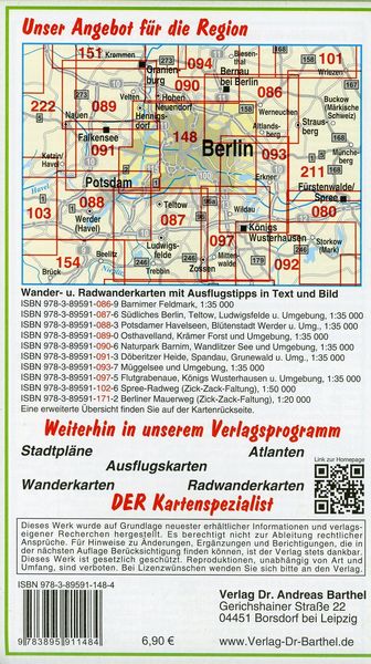 Produktbild: Gro&szlig;e Radwander- und Wanderkarte Berlin und Umgebung