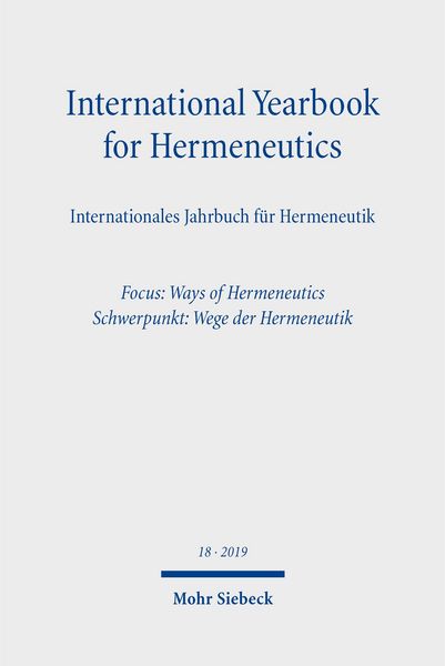 Produktbild: International Yearbook for Hermeneutics/Internationales Jahrbuch f&uuml;r Hermeneutik