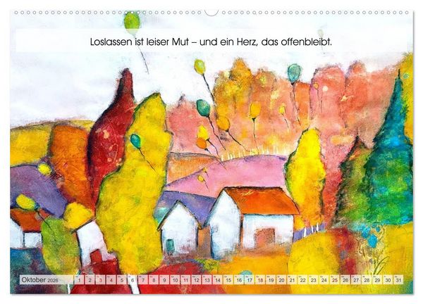 Produktbild: Loslassen als Kunst - Ein poetischer Jahresbegleiter in Bild und Wort (Wandkalender 2026 DIN A2 quer), CALVENDO Monatskalender