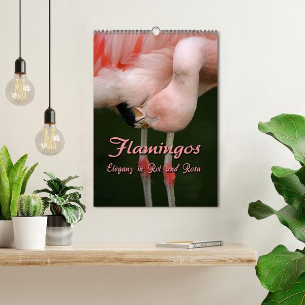 Produktbild: Flamingos - Eleganz in Rot und Rosa (Wandkalender 2026 DIN A3 hoch), CALVENDO Monatskalender