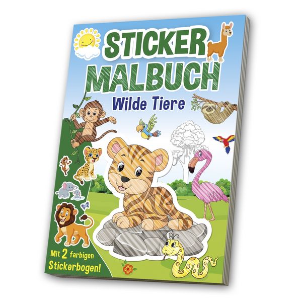 Produktbild: Stickermalbuch: Wilde Tiere