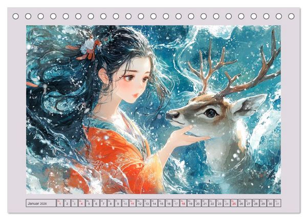 Produktbild: Traumwelten. Mangas mit magischen Begegnungen (Tischkalender 2026 DIN A5 quer), CALVENDO Monatskalender