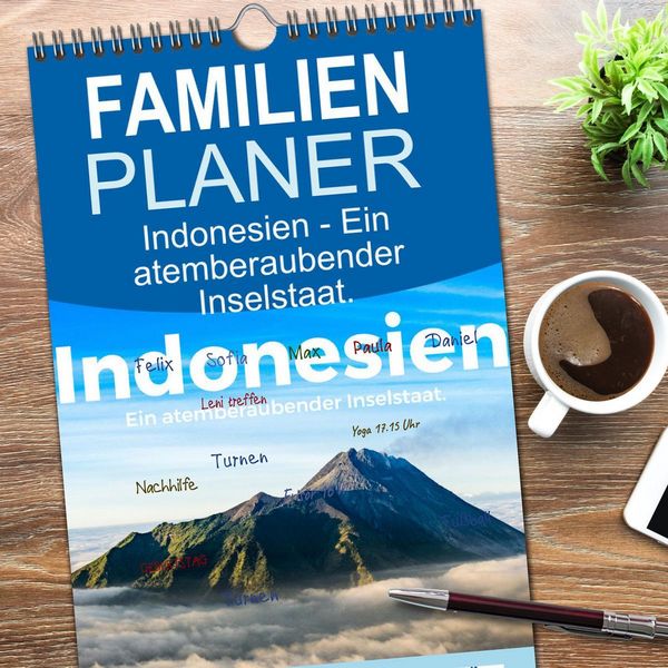 Produktbild: Familienplaner 2026 - Indonesien - Ein atemberaubender Inselstaat. mit 5 Spalten (Wandkalender, 21 x 45 cm) CALVENDO