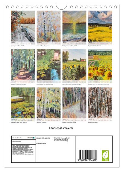 Produktbild: Landschaftsmalerei (Wandkalender 2026 DIN A4 hoch), CALVENDO Monatskalender
