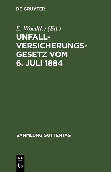 Produktbild: Unfallversicherungsgesetz vom 6. Juli 1884