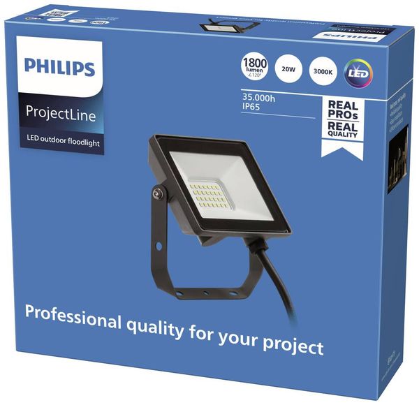 Produktbild: Philips LED ProjectLine 8719514954403 LED-Flutlichtstrahler 20W Leuchtfarben: Warmwei&szlig;