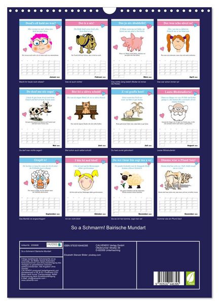 Produktbild: So a Schmarrn! Bairische Mundart (Wandkalender 2026 DIN A3 hoch), CALVENDO Monatskalender