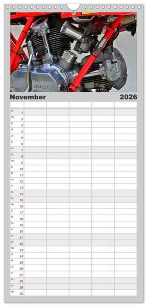 Produktbild: Familienplaner 2026 - Ducati 900SS K&ouml;nigswelle mit 5 Spalten (Wandkalender, 21 x 45 cm) CALVENDO