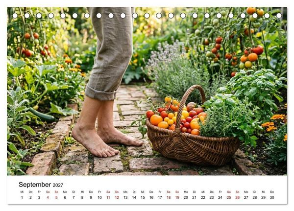 Produktbild: Unten Ohne - Barfu&szlig; durchs Jahr (Tischkalender 2027 DIN A5 quer), CALVENDO Monatskalender