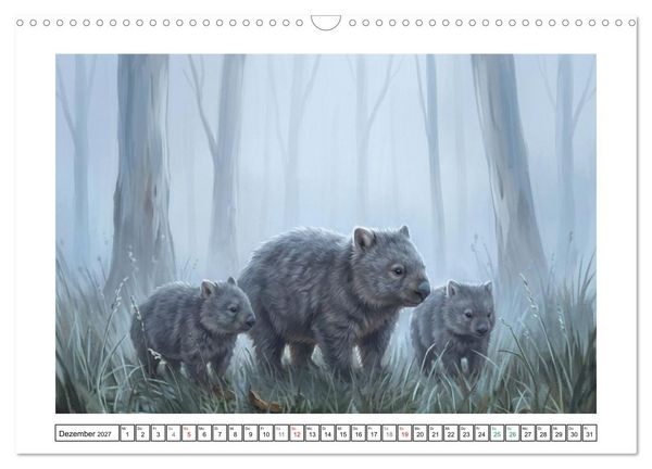 Produktbild: Wombats - Kurze Beine, gro&szlig;es Herz (Wandkalender 2027 DIN A3 quer), CALVENDO Monatskalender