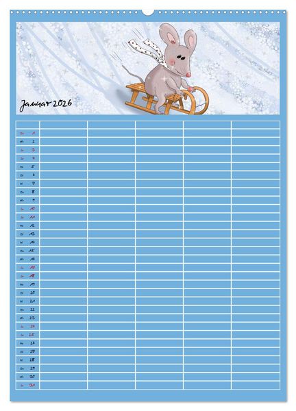 Produktbild: Mats Maus und seine Freunde (hochwertiger Premium Wandkalender 2026 DIN A2 hoch), Kunstdruck in Hochglanz