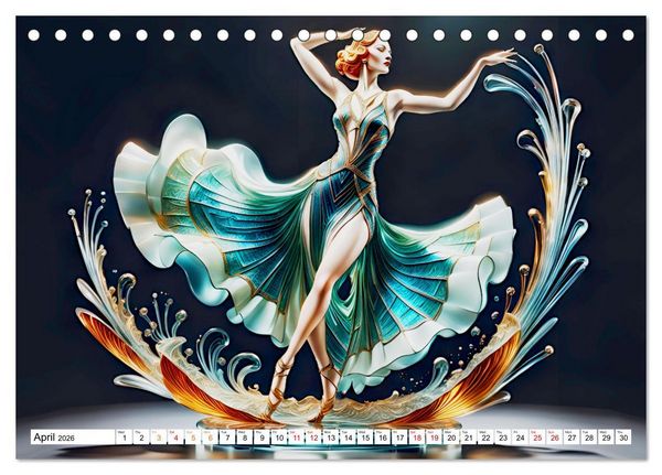 Produktbild: Elegant dancers (Desk Calendar 2026 DIN A5 landscape), CALVENDO 12 Month DeskCalendar