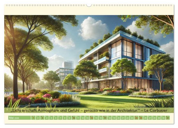 Produktbild: Architektur und Natur im Rhythmus der Jahreszeiten (Wandkalender 2026 DIN A2 quer), CALVENDO Monatskalender