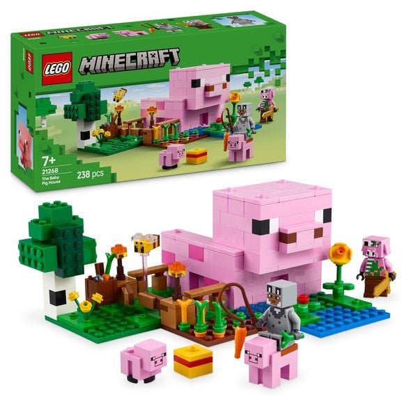 LEGO Minecraft Das Babyschwein-Haus, Set mit Tieren, Bauspielzeug 21268