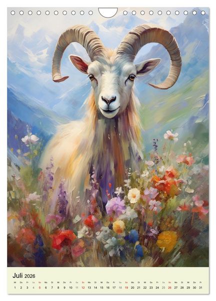 Produktbild: Europas Wildtiere. Aquarelle von den Bewohnern der W&auml;lder und Berge (Wandkalender 2026 DIN A4 hoch), CALVENDO Monatskalender