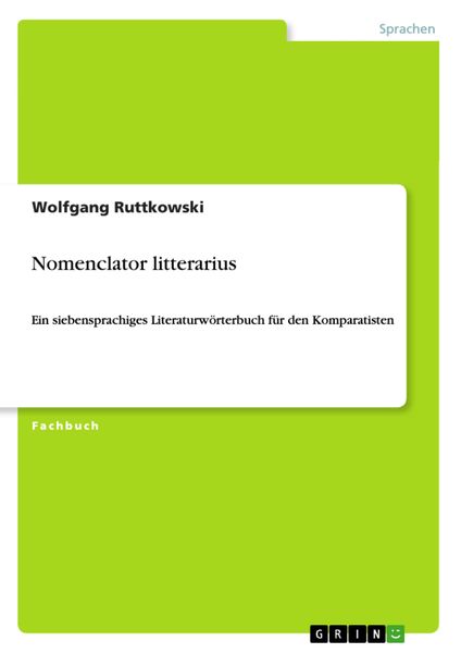 Produktbild: Nomenclator litterarius