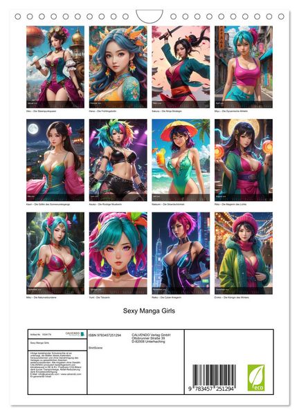 Produktbild: Sexy Manga Girls (Wandkalender 2026 DIN A4 hoch), CALVENDO Monatskalender