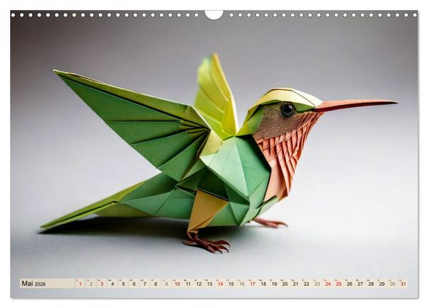 Produktbild: Wilde Origami Tiere (Wandkalender 2026 DIN A3 quer), CALVENDO Monatskalender