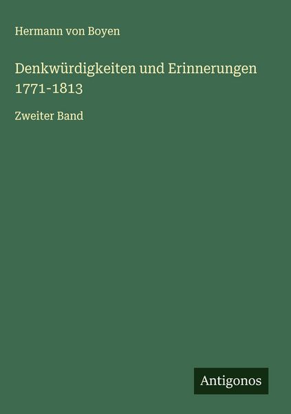 Produktbild: Denkw&uuml;rdigkeiten und Erinnerungen 1771-1813