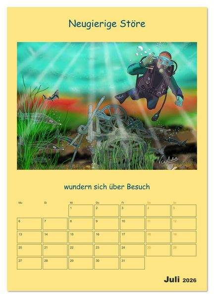 Produktbild: Wasserbewohner (Wandkalender 2026 DIN A2 hoch), CALVENDO Monatskalender
