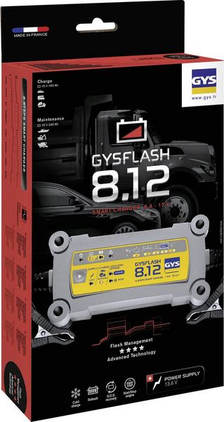 Produktbild: GYS GYSFLASH 8.12 029385 Automatikladeger&auml;t 12V 8A
