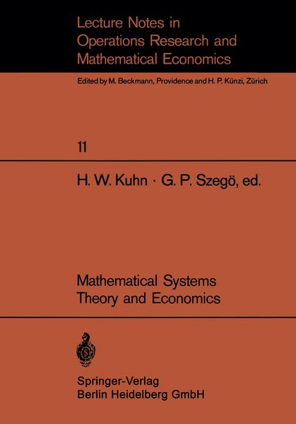 Produktbild: Mathematical Systems Theory and Economics I/II