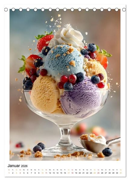 Produktbild: Lecker Eis (Tischkalender 2026 DIN A5 hoch), CALVENDO Monatskalender